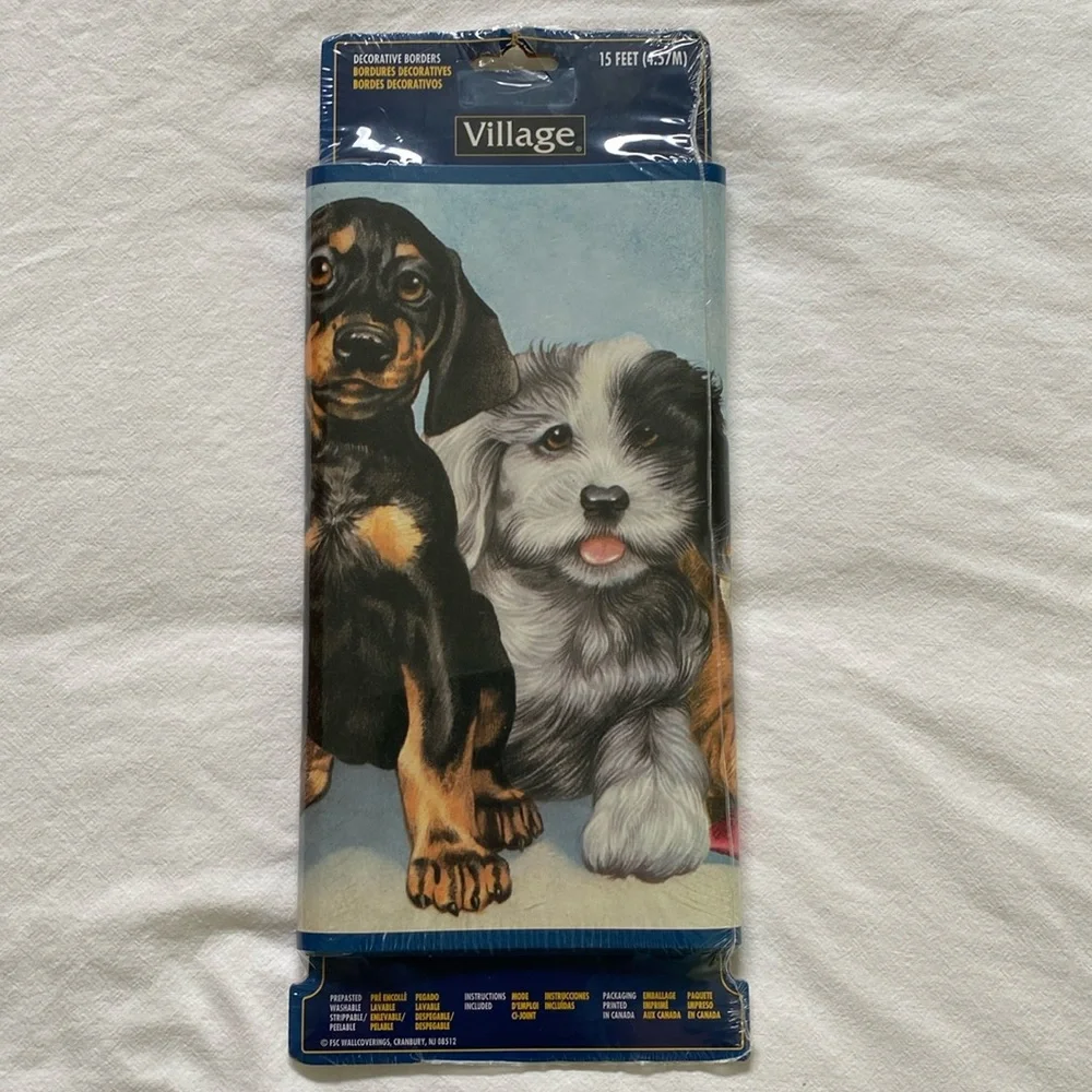Sealed & New “Playful Puppies” Village Wallpaper Trim